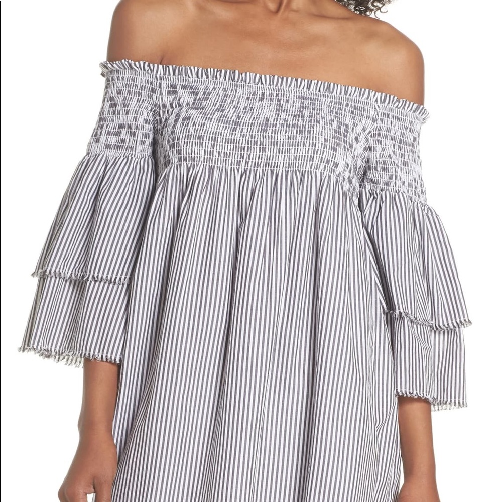 Bell Sleeve Smocked Cover-Up Dress